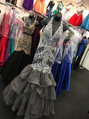 So many beautiful gowns in stock !!!