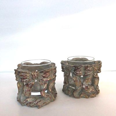 Bow designed tealight candle holders