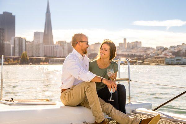 Join our wine tasting experiences or a private, romantic time on the Bay