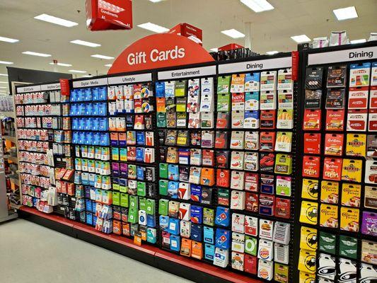 Lots of gift card choices.