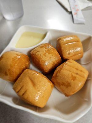 Dinner@Bo's Kitchen; 8/9/2023. I've been wanting 2 try these, it tastes really good! Appetizer, Fried Bun w/Condensed Milk. Def order again!