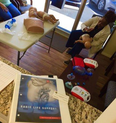 CPR certification, our awesome teacher give a course. Come check in ;)