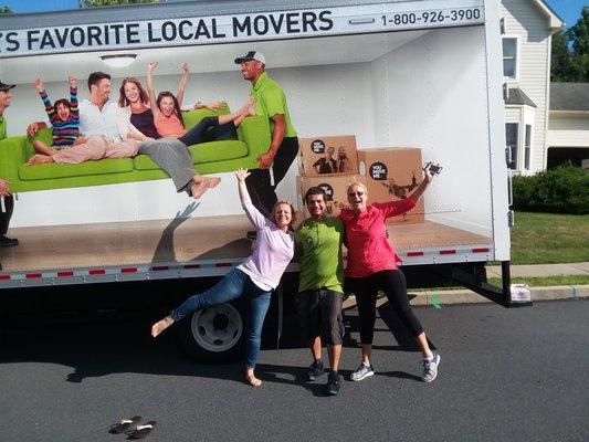 Still smiling after a long day of moving.