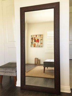 West Frames Marcello Full Floor Rustic Walnut Brown Mirror