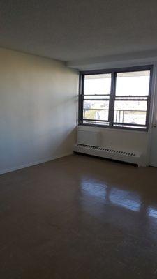 Living room area in a one bedroom apartment.