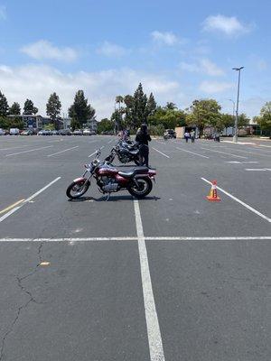 Bikes lined up to begin class