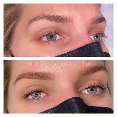 Brow design. Lash tint