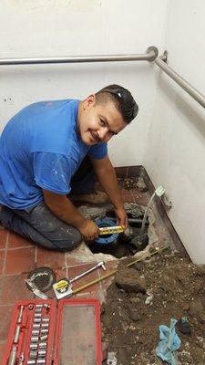 What always puts a smile on Victor's face is getting he's hands dirty while making repairs.