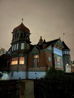 Night view of Villa Montezuma Museum (Thank you, Lois for a great tour inside).