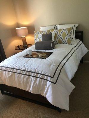 Simplistic design in guest bedroom