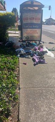 AC TRANSIT BUS DEPOT ON A STREET IN HAYWARD CA SAD AND PATHETIC.