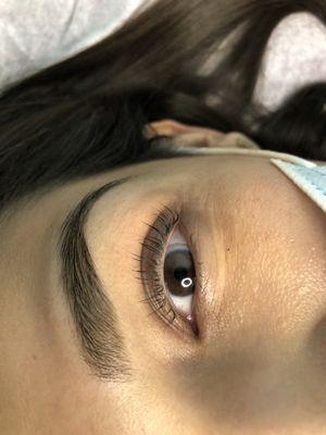 Lash lift and tint with brow wax and brow tint