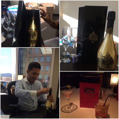 Celebrating a great win with Jonathan! After all his hard work, he deserved nothing but the best! #AceofSpades #Caseclosed