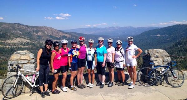 Head Coach Lorri with her athletes on Donner Pass