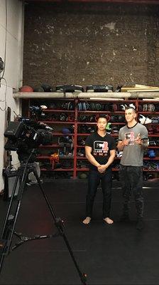 Shooting with PIX 11 News to promote Class One Mixed Martial Arts.