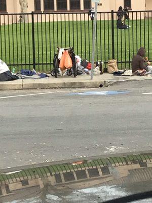 Urine defication all over sidewalks needles too