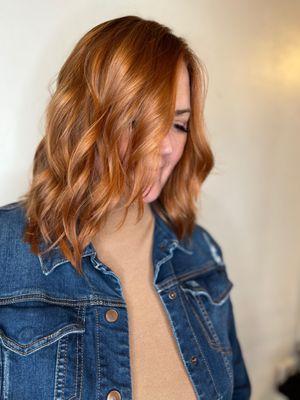 Cooper highlights gives highs and lows that create dimension for this fall season! Done by Owner/Stylist Adrianne