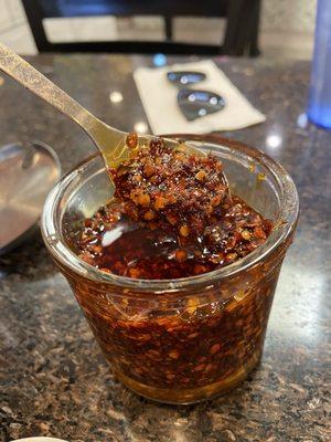 Their house made chili oil!