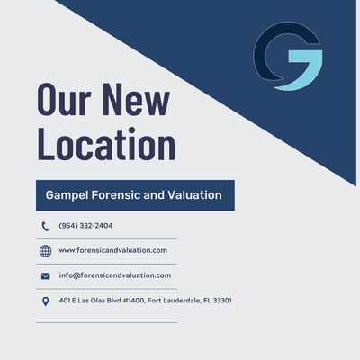 Gampel Forensic and Valuation is pleased to announce its new office location on Las Olas Blvd., Fort Lauderdale, Florida.