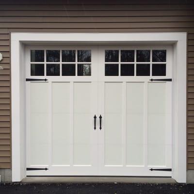 Newly installed carriage house style garage door