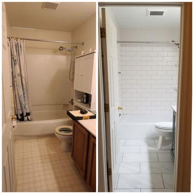 Builder grade bathroom upgraded