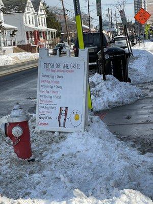 Sign outside the store