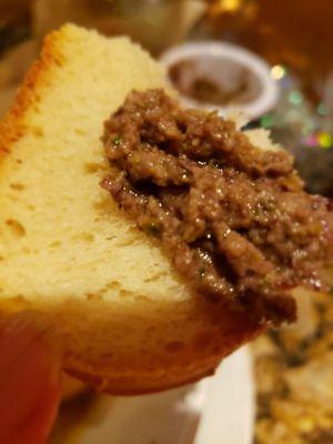 Amazing olive tapenade with fresh baked bread