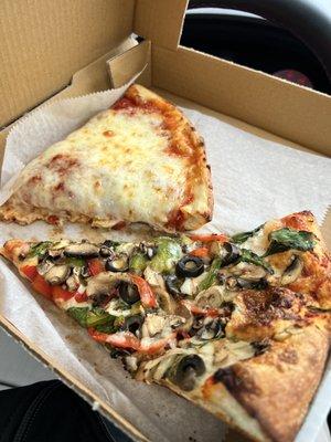 Slice of veggie and a slice of Sicilian. Seriously. Some of the best pizza I've had since moving to Florida from New York