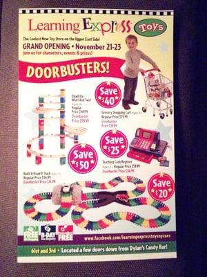 Grand Opening flyer (side A)