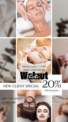 New business in town and offering 20% off to all new clients