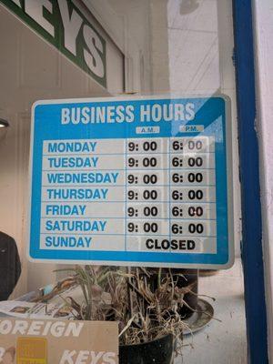 Store hours