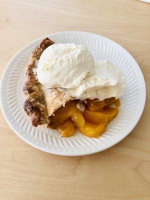 Peach Pie Slice with their yummy vanilla ice cream