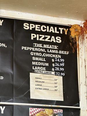 specialty pizzas menu