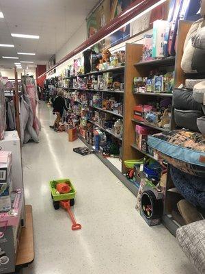 Toy area with clearance section