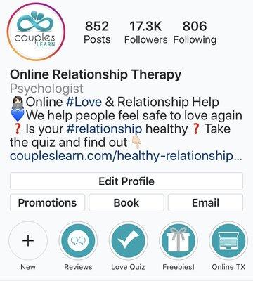 Follow @coupleslearn on Instagram for daily love & relationship advice