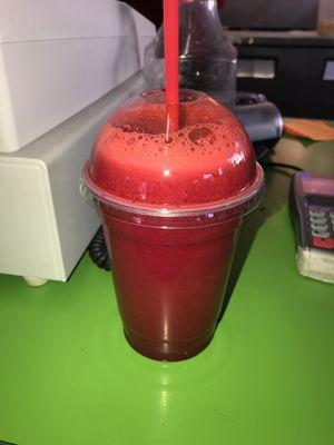 Small Vampiro- beets, carrots, orange, and pineapple. Delicious!!!!