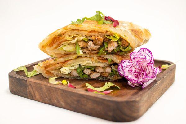 Beef scallion pancake $7.95