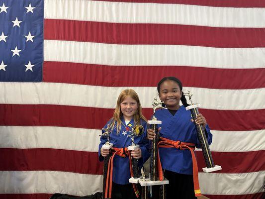 CKA friends celebrating their 1st karate tournament.