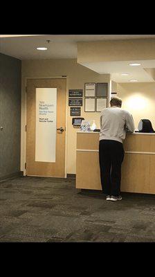 Reception and entrance to exam area.