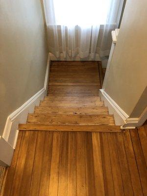 refinished landing and stairs