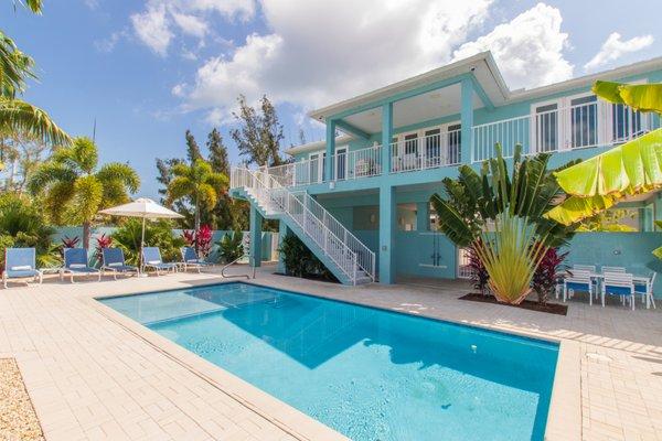 Stunning backyard at this Canal front pool home in the Florida Keys