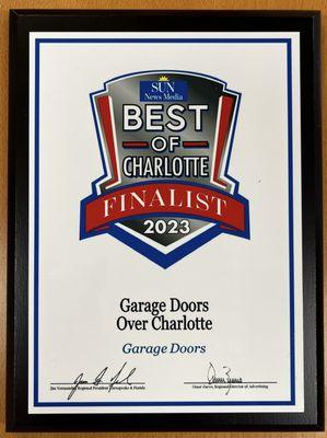 Garage Doors over Charlotte