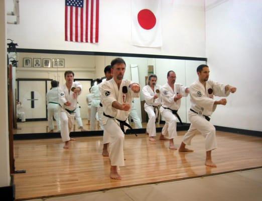 Practice of traditional Shorin-Ryu kata.