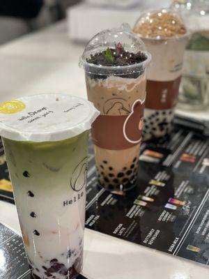 Red Bean Matcha Latte, Oreo Garden, Horchata Cinnamon Crumbs Smoothie