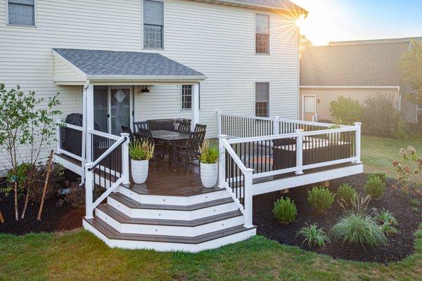 Deck with waterfall steps