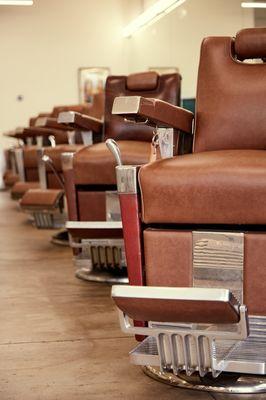 Our 1950s USA made Paidar barber chairs.