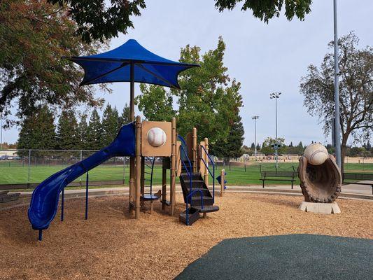 Baseball themed playground near baseball fields