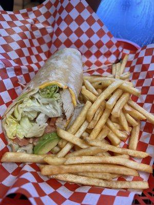 Grilled Chicken Wrap with Fries