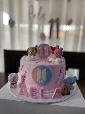 BT21 tie-dye cake BTS