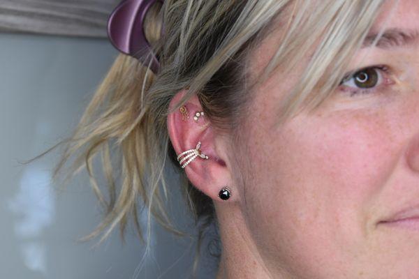 14k solid yellow gold triple conch project (fully healed)
Incredible!